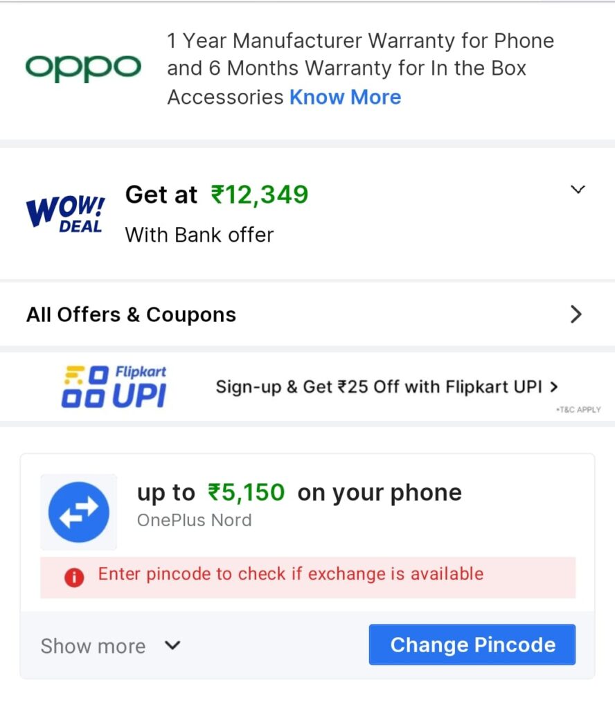 OPPO A58 5G Exchange Offers